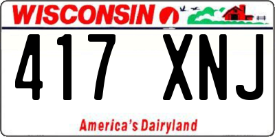 WI license plate 417XNJ