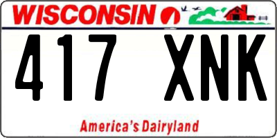 WI license plate 417XNK