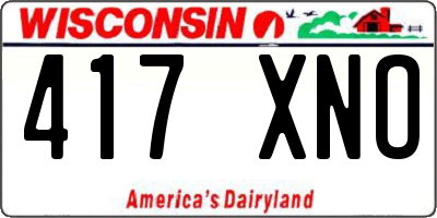 WI license plate 417XNO