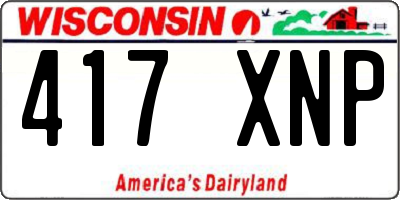 WI license plate 417XNP