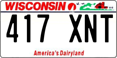 WI license plate 417XNT