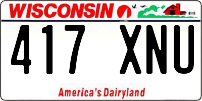 WI license plate 417XNU