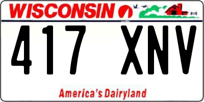 WI license plate 417XNV