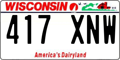 WI license plate 417XNW
