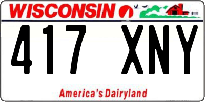 WI license plate 417XNY