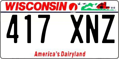 WI license plate 417XNZ