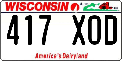 WI license plate 417XOD