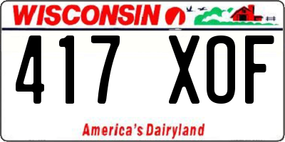 WI license plate 417XOF