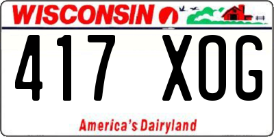 WI license plate 417XOG