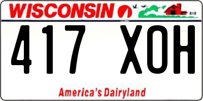 WI license plate 417XOH