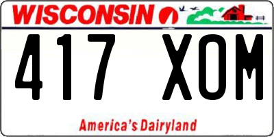 WI license plate 417XOM