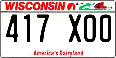 WI license plate 417XOO