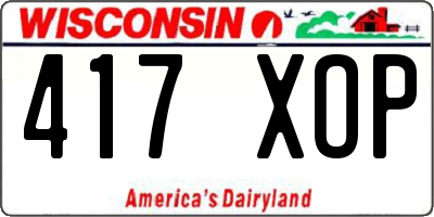 WI license plate 417XOP