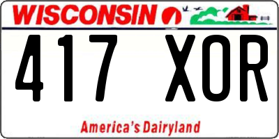 WI license plate 417XOR