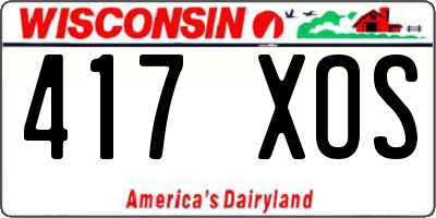 WI license plate 417XOS