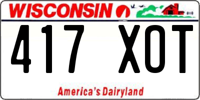 WI license plate 417XOT