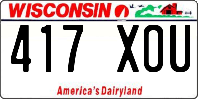 WI license plate 417XOU