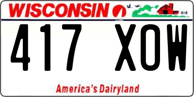 WI license plate 417XOW