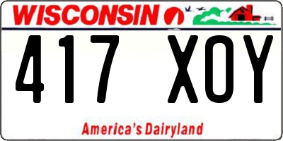 WI license plate 417XOY