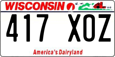 WI license plate 417XOZ