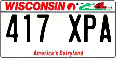 WI license plate 417XPA