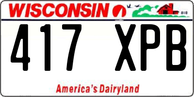 WI license plate 417XPB
