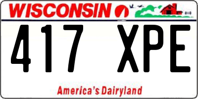 WI license plate 417XPE