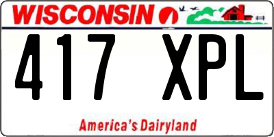WI license plate 417XPL