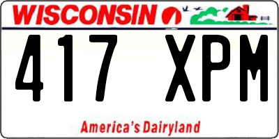 WI license plate 417XPM