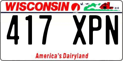 WI license plate 417XPN
