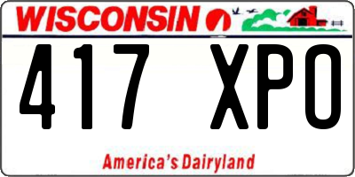 WI license plate 417XPO
