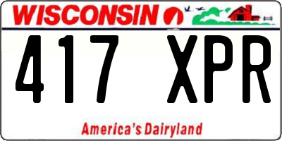 WI license plate 417XPR