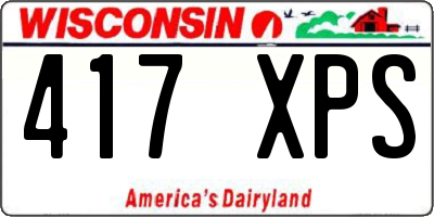 WI license plate 417XPS