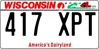 WI license plate 417XPT