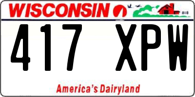 WI license plate 417XPW