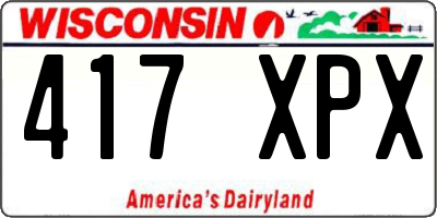 WI license plate 417XPX