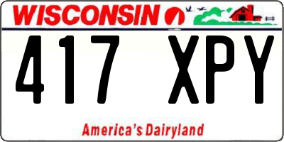 WI license plate 417XPY