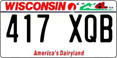 WI license plate 417XQB