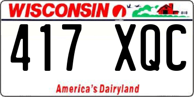 WI license plate 417XQC
