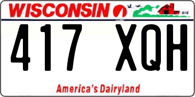 WI license plate 417XQH
