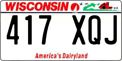 WI license plate 417XQJ