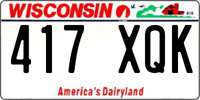 WI license plate 417XQK