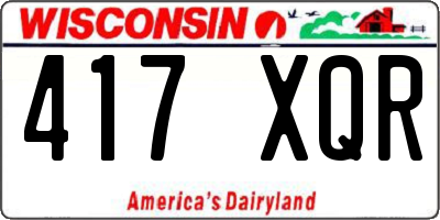 WI license plate 417XQR