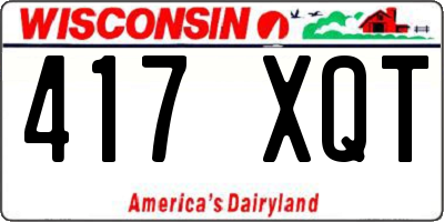 WI license plate 417XQT