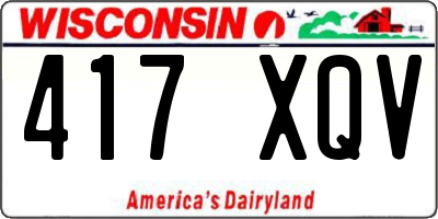 WI license plate 417XQV