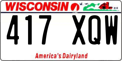 WI license plate 417XQW