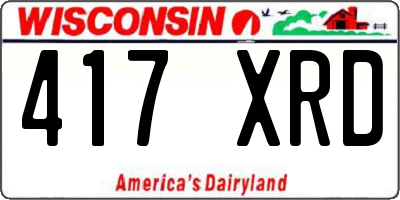 WI license plate 417XRD