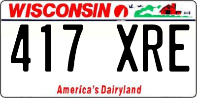 WI license plate 417XRE