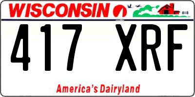 WI license plate 417XRF