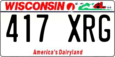 WI license plate 417XRG